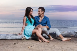 Beautiful couple on the beach